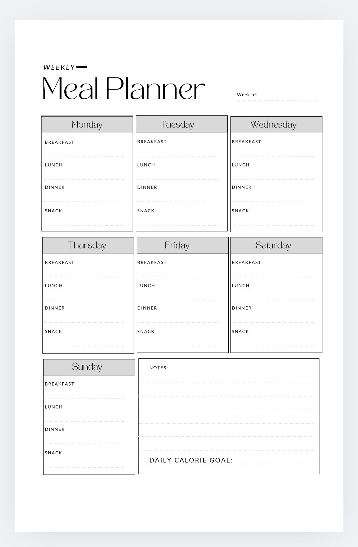Built Body Workout/Meal Planner