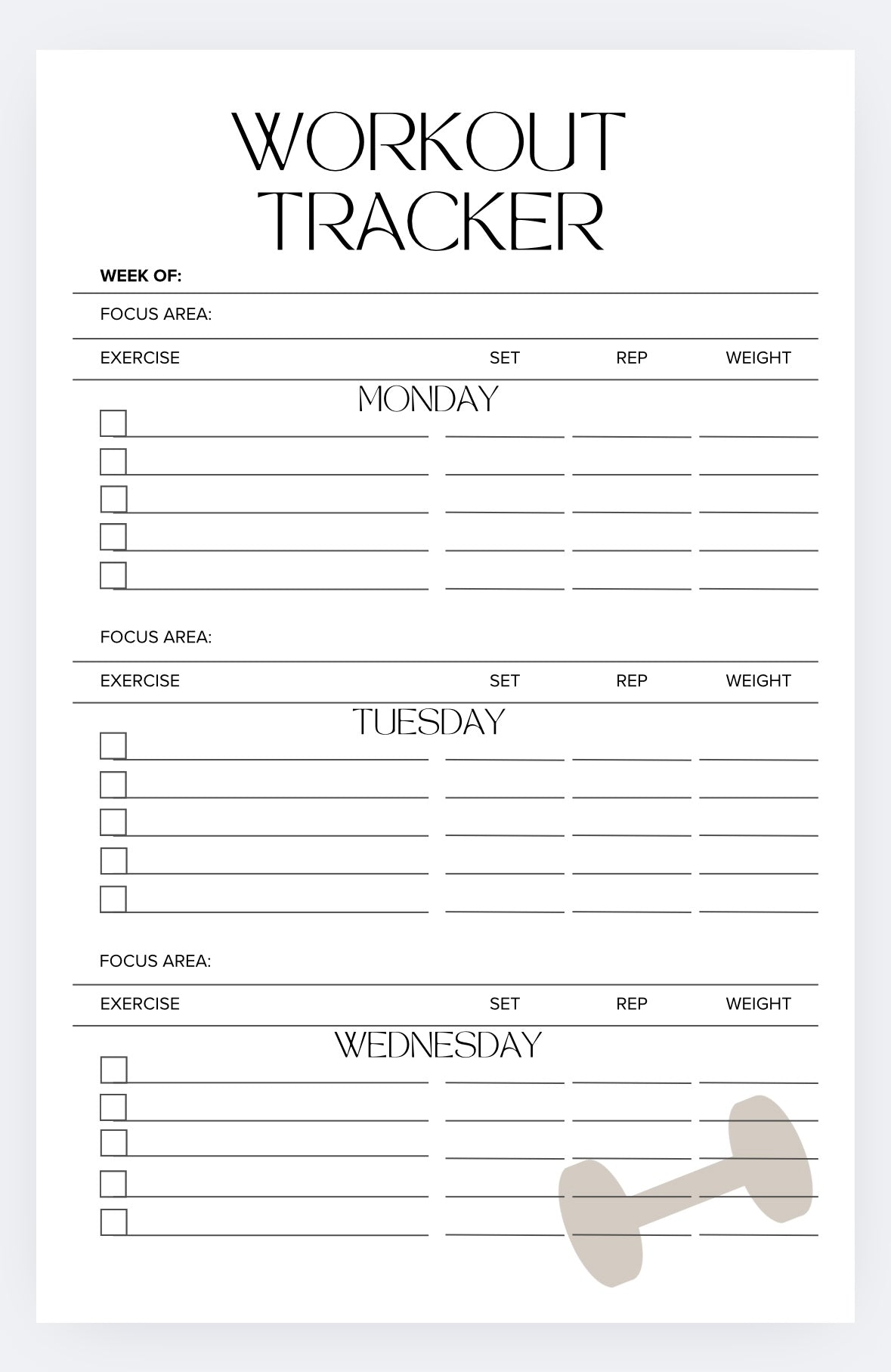 Built Body Workout/Meal Planner
